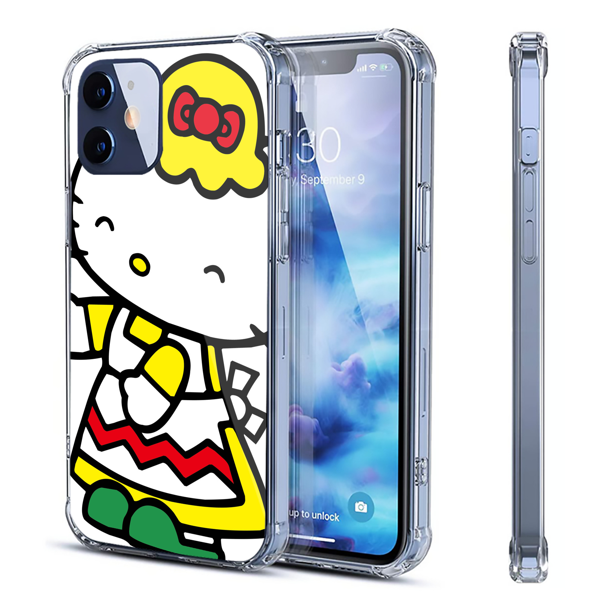 （画像用） Hello Kitty ハローキティ 【iPhone 12シリーズ対応】透明スマホケース（クリアソフトケース）